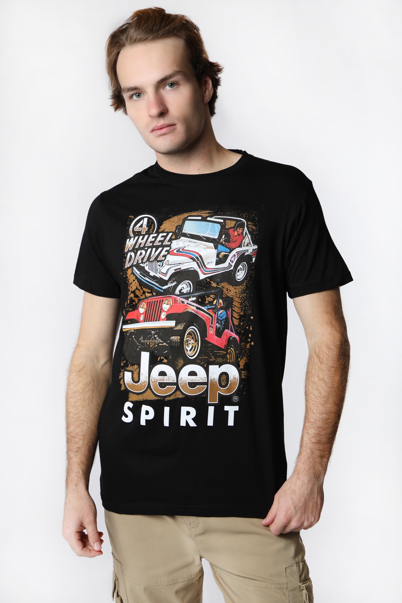 Mens Jeep Spirit 4-Wheel Drive T-Shirt - Black /