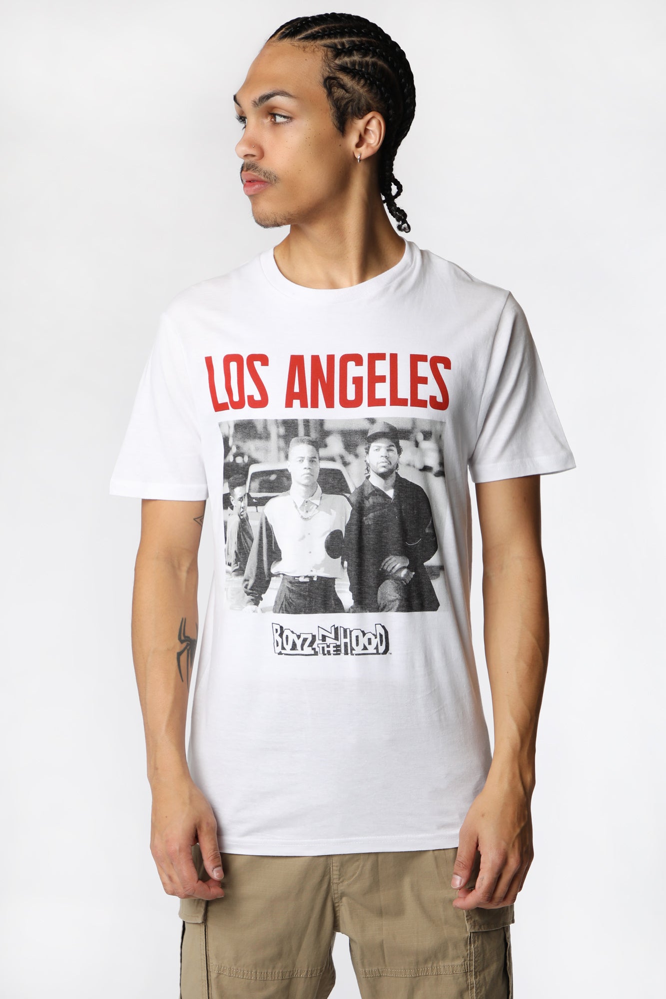 Mens Boyz N The Hood Los Angeles T-Shirt - White /