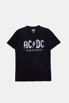 T-shirt délavé à l'acide imprimé AC/DC homme