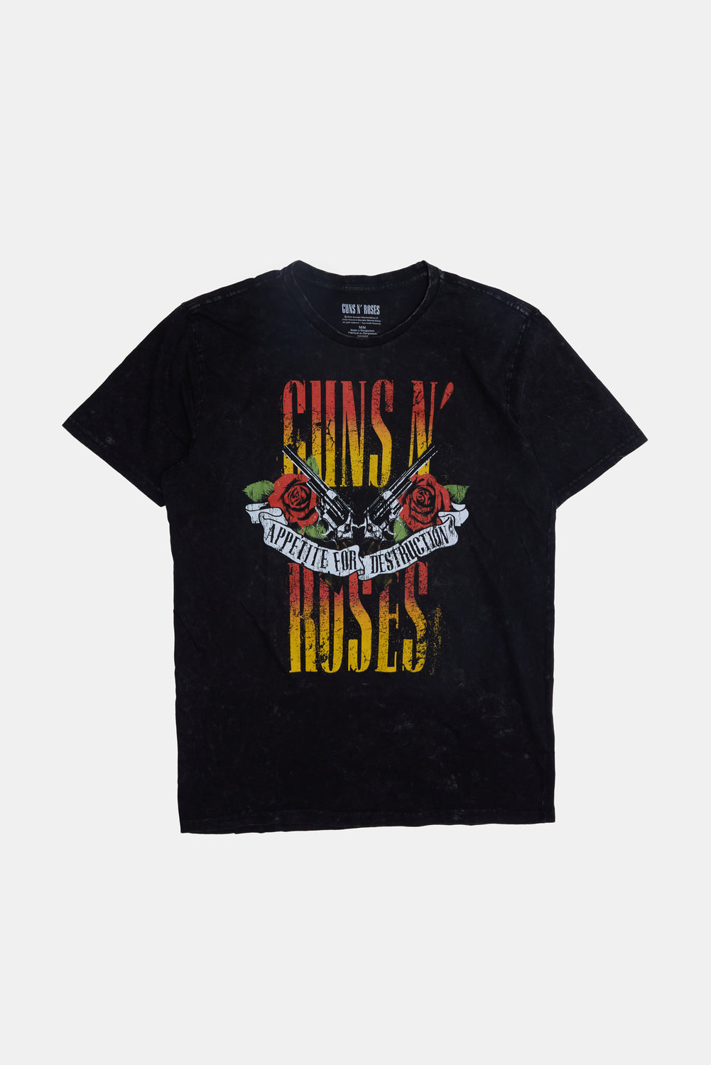 Mens Guns N' Roses World Tour Acid Wash T-Shirt Mens Guns N' Roses World Tour Acid Wash T-Shirt