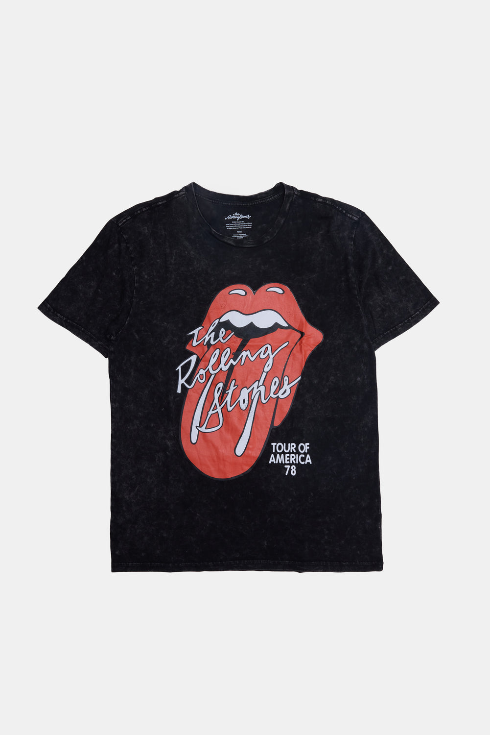 T-shirt délavé à l'acide imprimé The Rolling Stones homme T-shirt délavé à l'acide imprimé The Rolling Stones homme