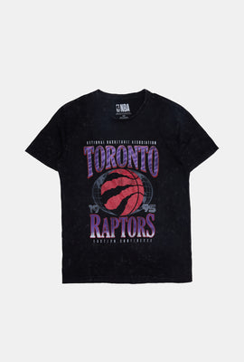 T-shirt délavé à l'acide imprimé Toronto Raptors homme