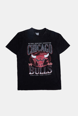 T-shirt délavé à l'acide imprimé Chicago Bulls homme