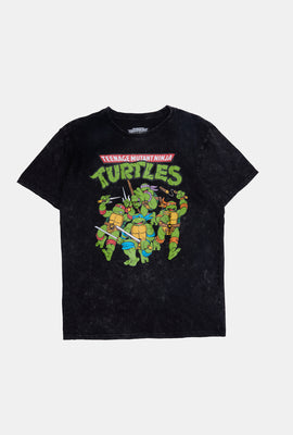 T-shirt délavé à l'acide imprimé TMNT homme