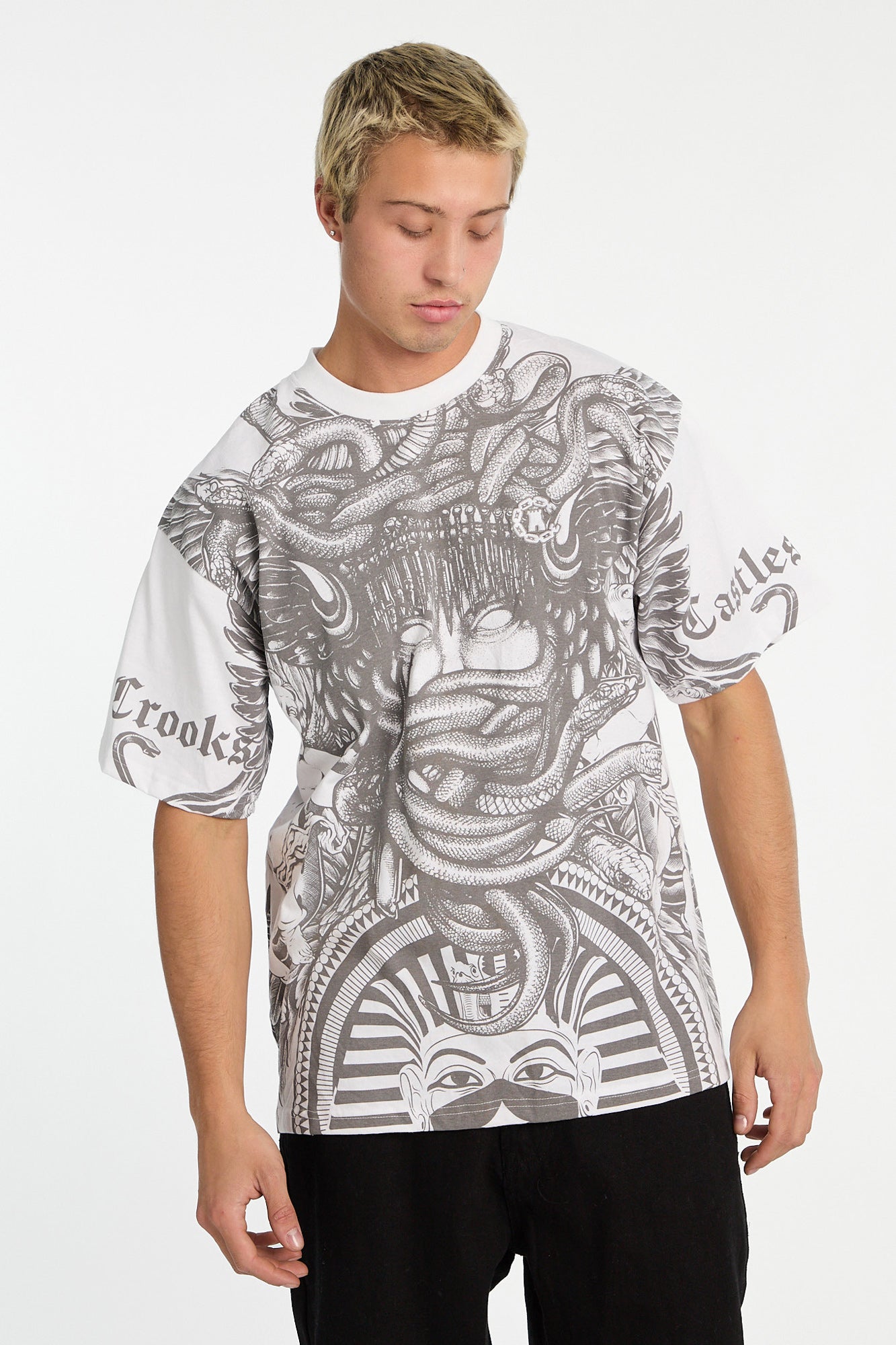 Mens Crooks & Castles The Almighty Elite T-Shirt - White /