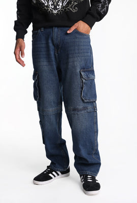 Faux Convertible Cargo Jeans