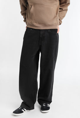 Jean ample délavé noir homme