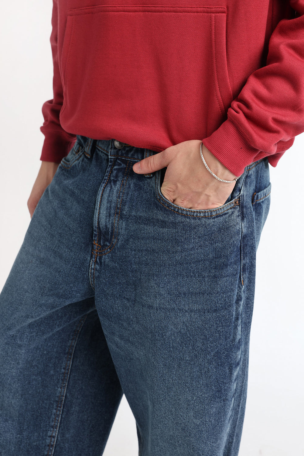 Jean ample délavé foncé homme Jean ample délavé foncé homme