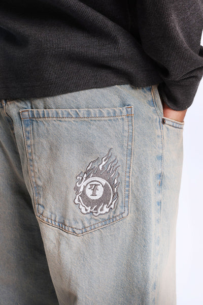 Baggy Skater Embroidered Jeans – West49 | Amnesia