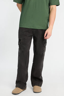 Carpenter Style Black Cargo Jeans