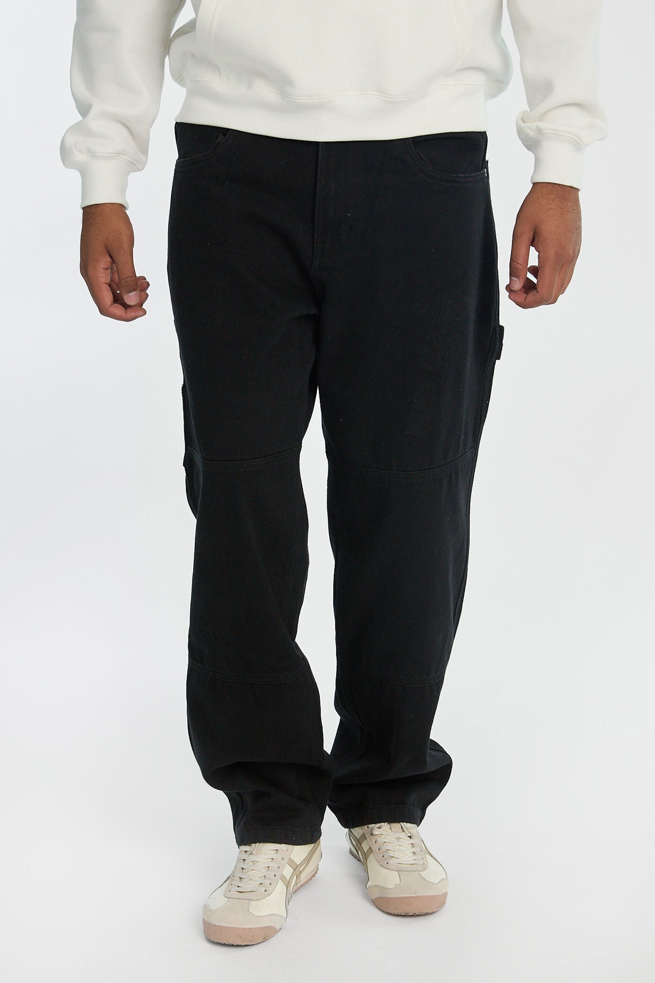 Mens Cut & Sew Black Carpenter Jeans - /