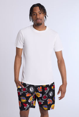 Short en maille motif NBA homme