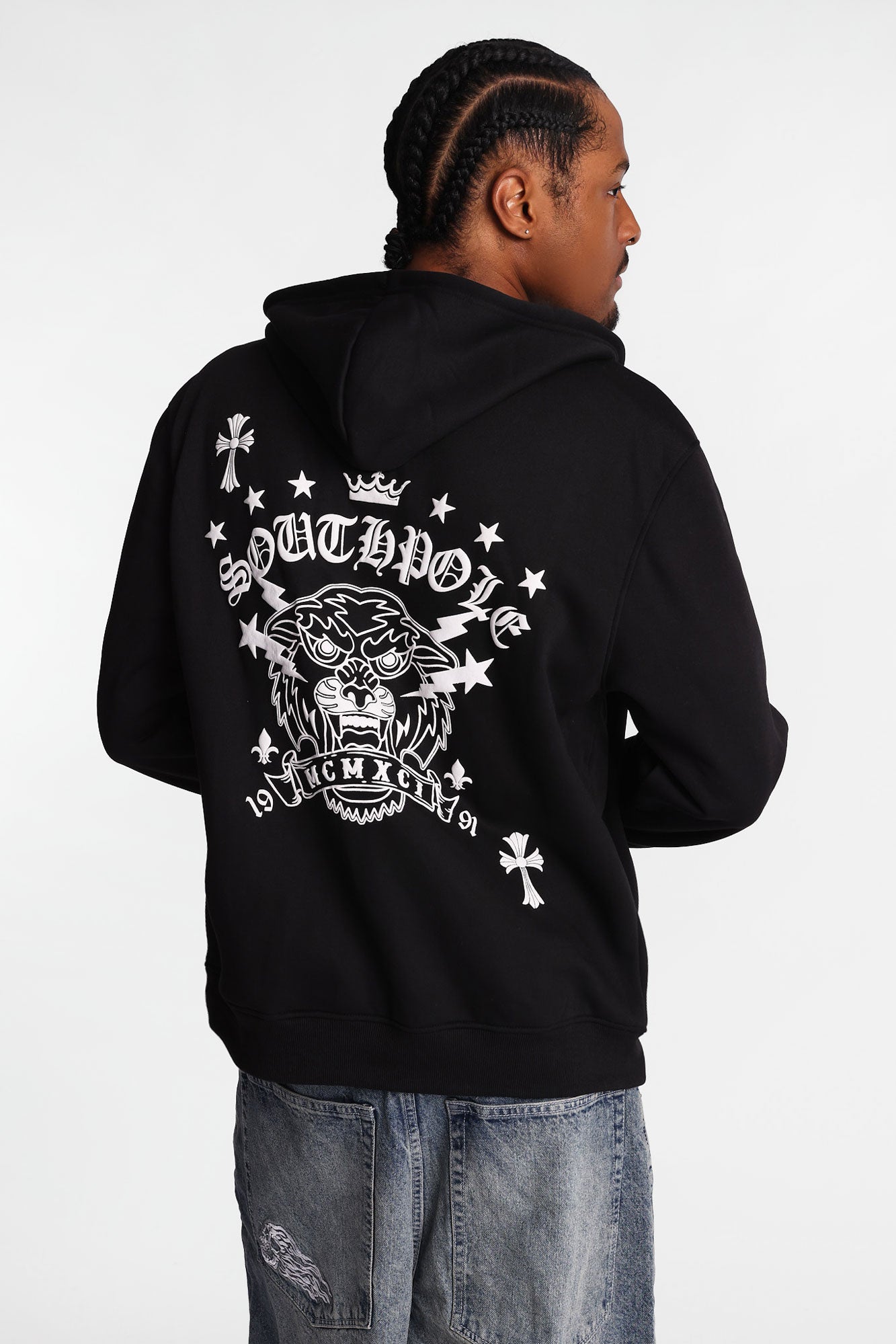 Southpole Gothic Tiger Zip-Up Hoodie - /