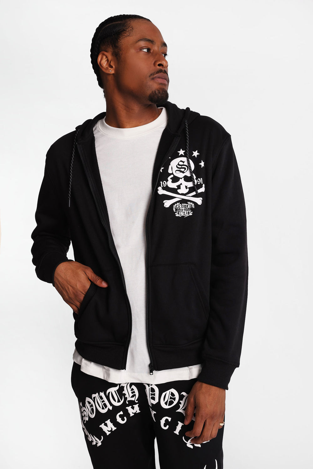 Southpole Skull & Spine Zip-Up Hoodie Southpole Skull & Spine Zip-Up Hoodie