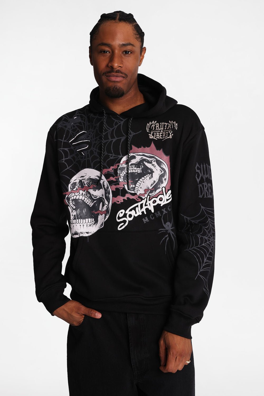 Southpole Spider Web Graphic Hoodie Southpole Spider Web Graphic Hoodie