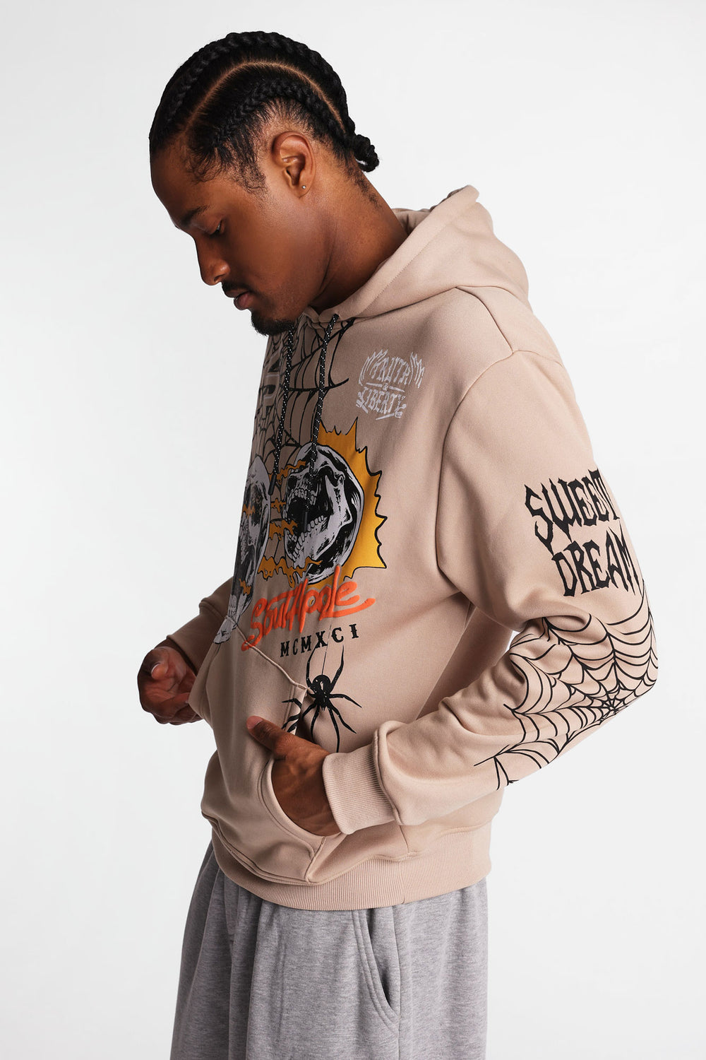 Southpole Spider Web Graphic Hoodie Southpole Spider Web Graphic Hoodie