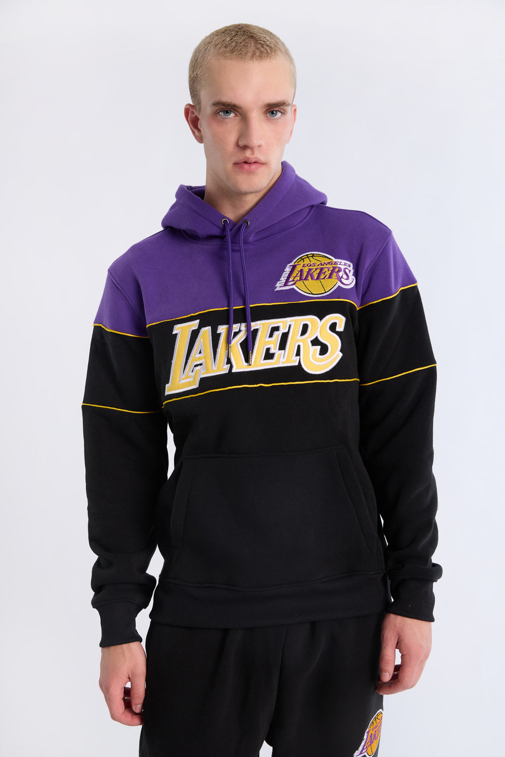 Haut à capuchon bicolore LA Lakers homme Haut à capuchon bicolore LA Lakers homme