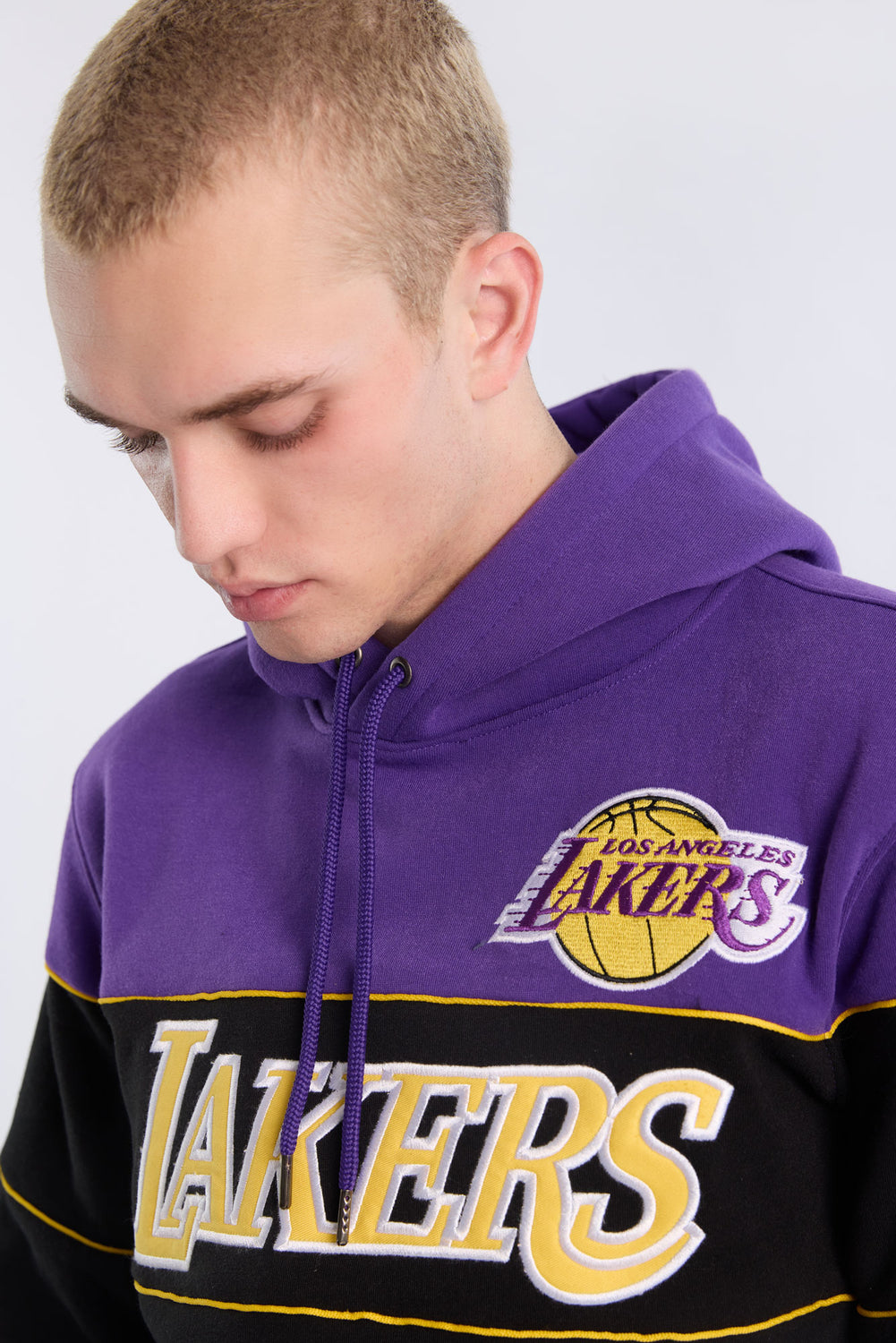 Mens LA Lakers Colour Block Hoodie Mens LA Lakers Colour Block Hoodie