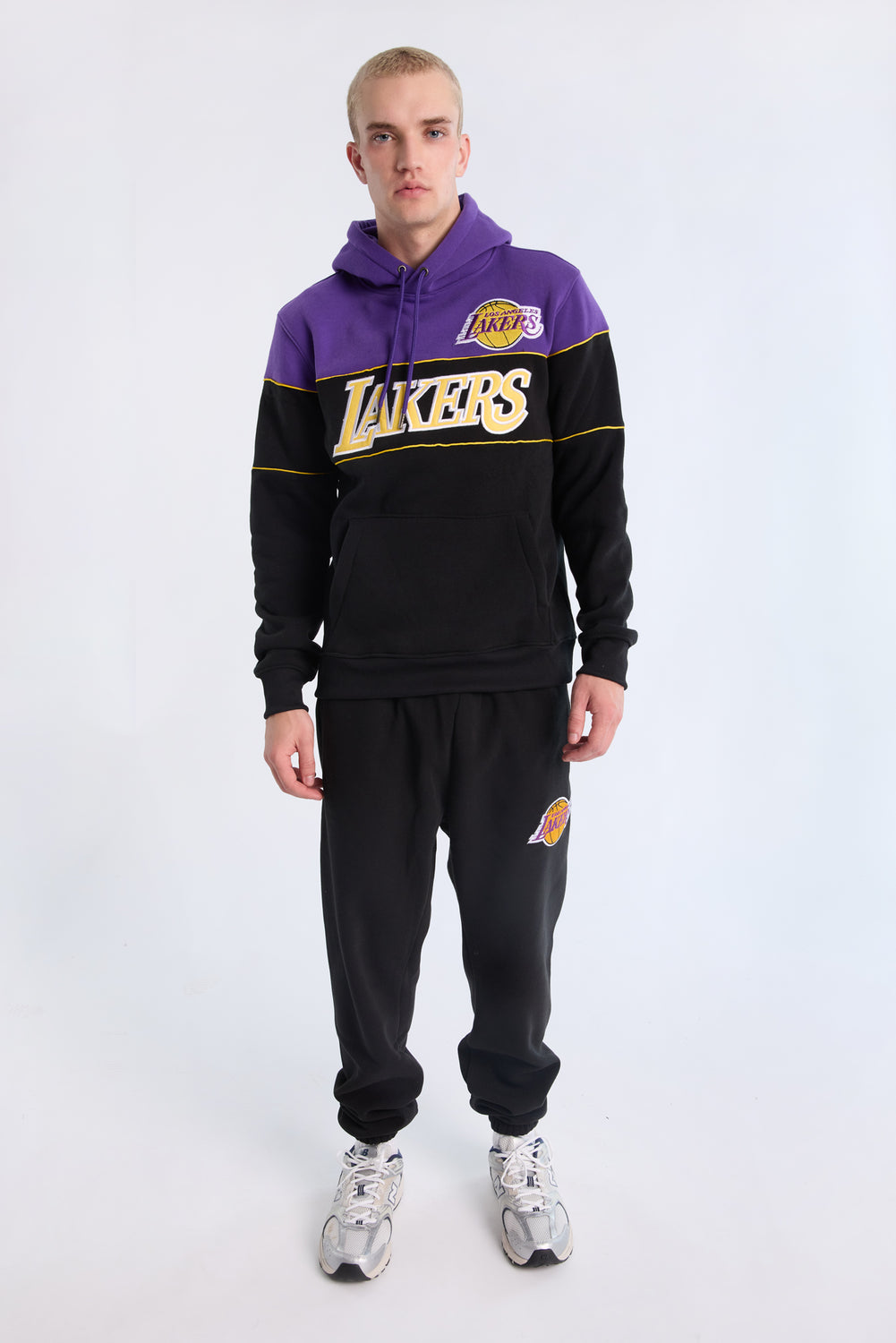 Mens LA Lakers Colour Block Hoodie Mens LA Lakers Colour Block Hoodie