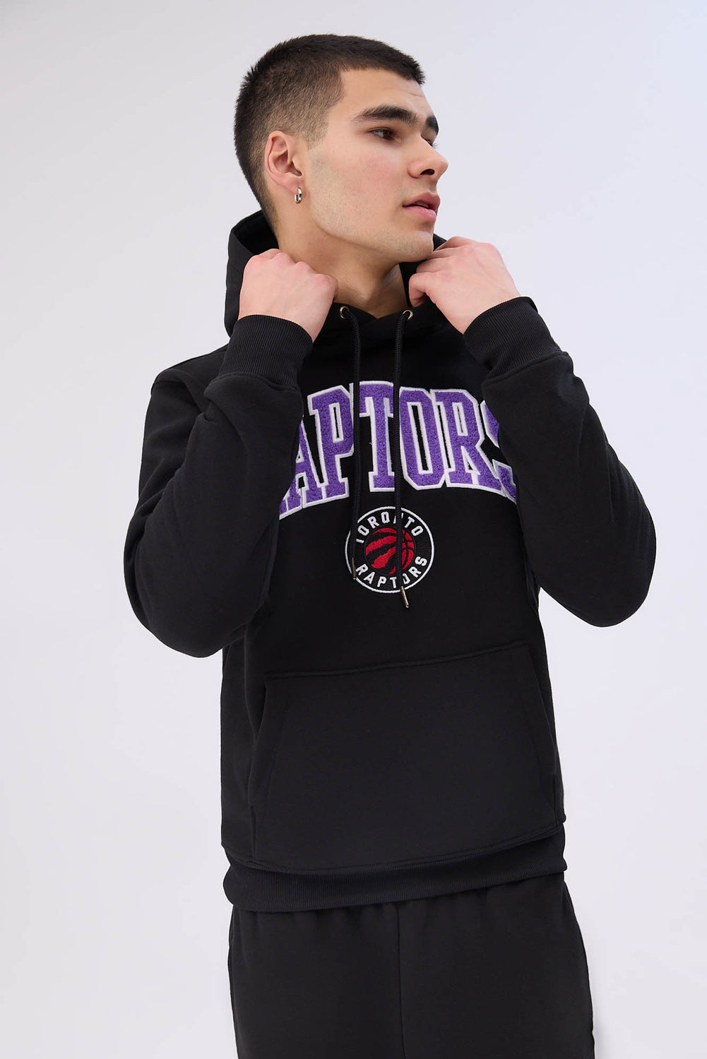 Haut à capuchon logo chenille Raptors homme Haut à capuchon logo chenille Raptors homme