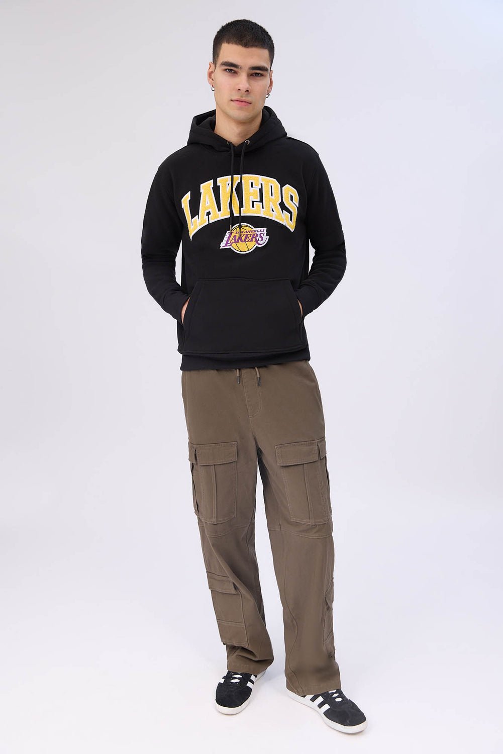 Haut à capuchon logo chenille LA Lakers homme Haut à capuchon logo chenille LA Lakers homme