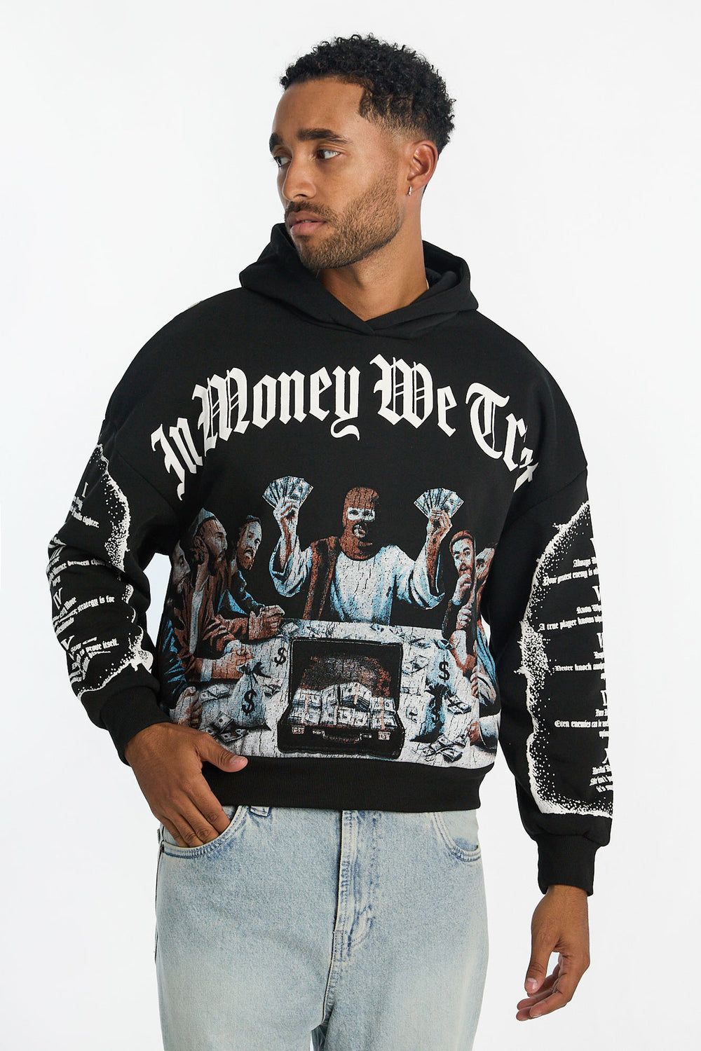 Haut à capuchon imprimé billets Crooks & Castles homme Haut à capuchon imprimé billets Crooks & Castles homme