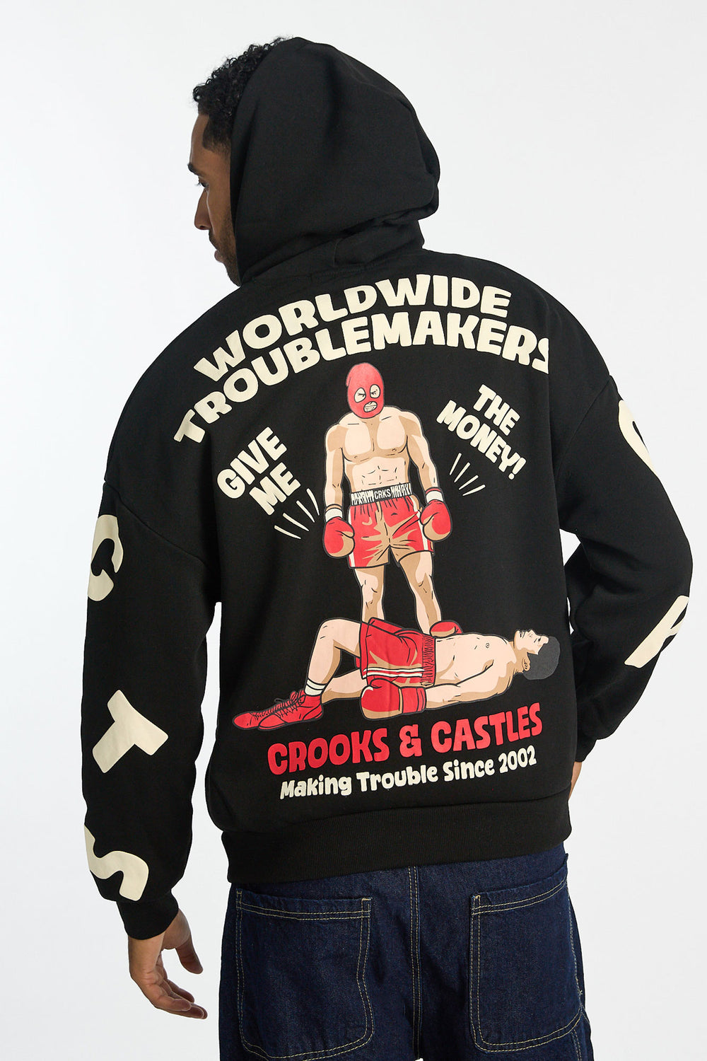 Haut à capuchon imprimé boxe Crooks & Castles homme Haut à capuchon imprimé boxe Crooks & Castles homme