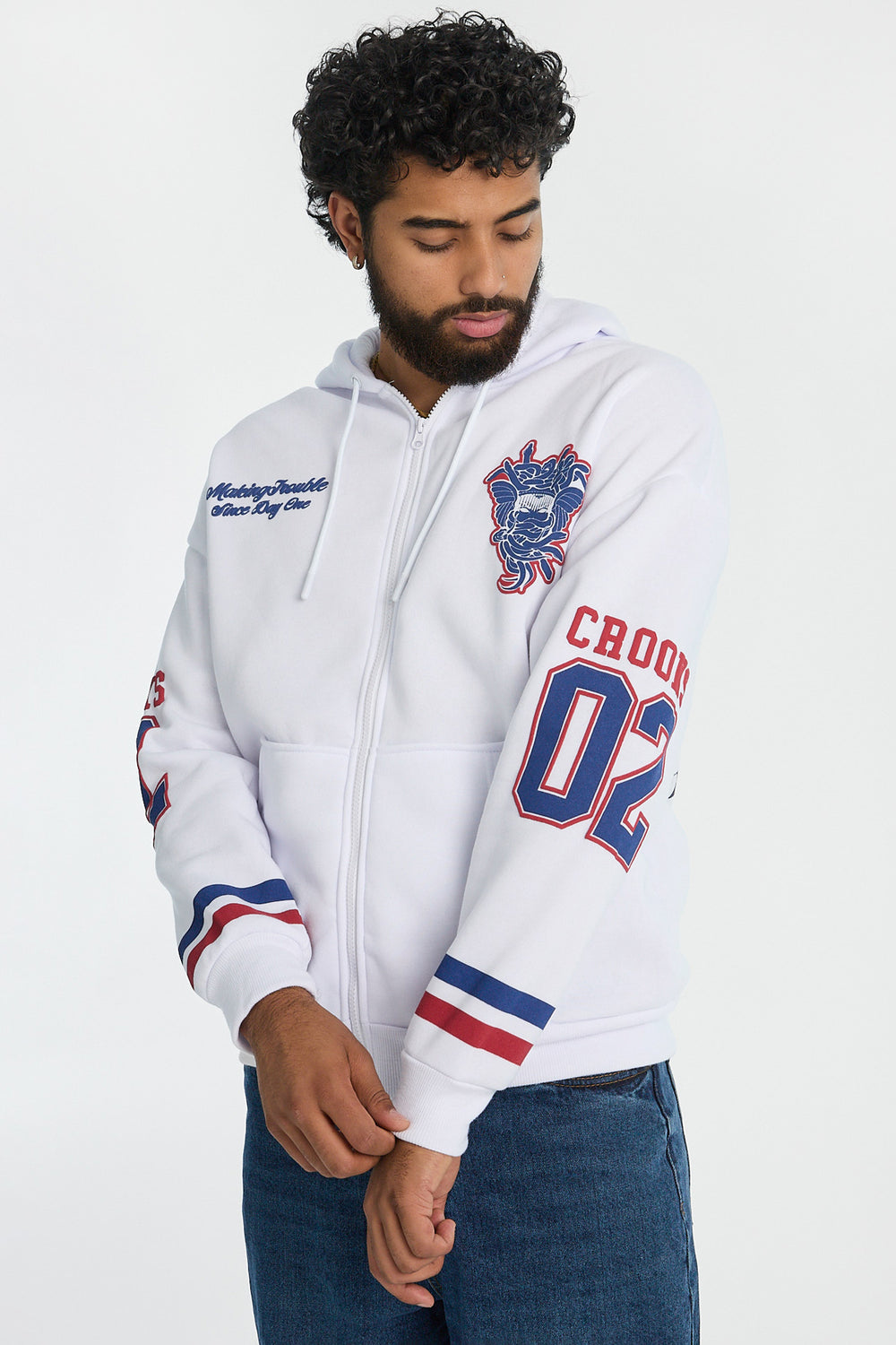 Mens Crooks & Castles Hockey Zip-Up Hoodie Mens Crooks & Castles Hockey Zip-Up Hoodie