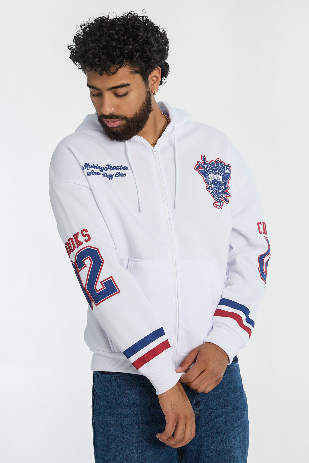 Mens Crooks & Castles Hockey Zip-Up Hoodie Mens Crooks & Castles Hockey Zip-Up Hoodie