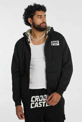 Mens Crooks & Castles Sherpa Lined Zip-Up Hoodie