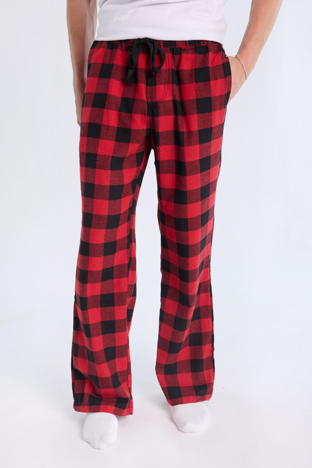 West49 Mens Red Plaid Pajama Bottoms West49 Mens Red Plaid Pajama Bottoms