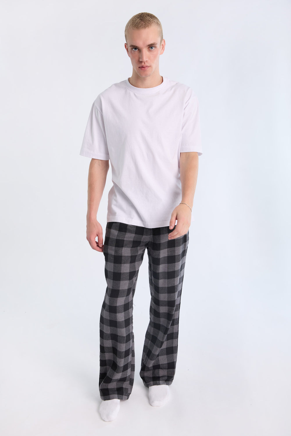 West49 Mens Grey Plaid Pajama Bottoms West49 Mens Grey Plaid Pajama Bottoms