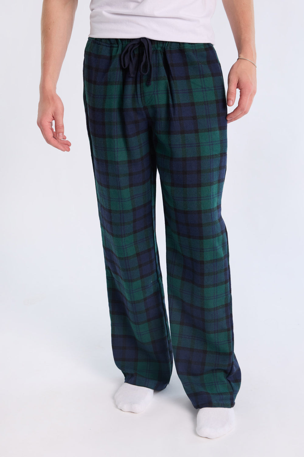 West49 Mens Green Plaid Pajama Bottoms West49 Mens Green Plaid Pajama Bottoms