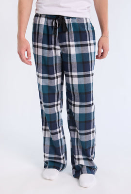 West49 Mens Teal Plaid Pajama Bottoms