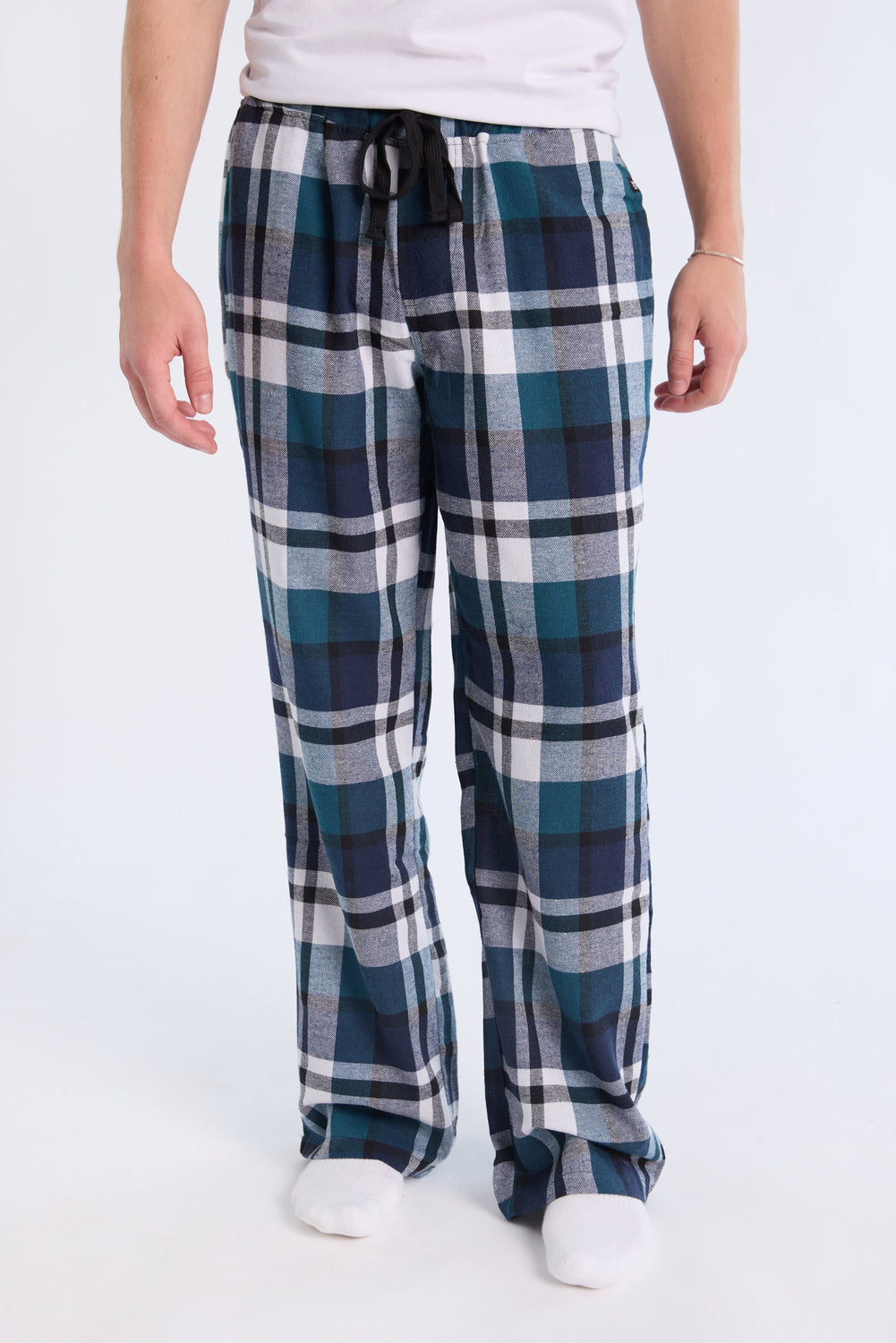 West49 Mens Teal Plaid Pajama Bottoms West49 Mens Teal Plaid Pajama Bottoms