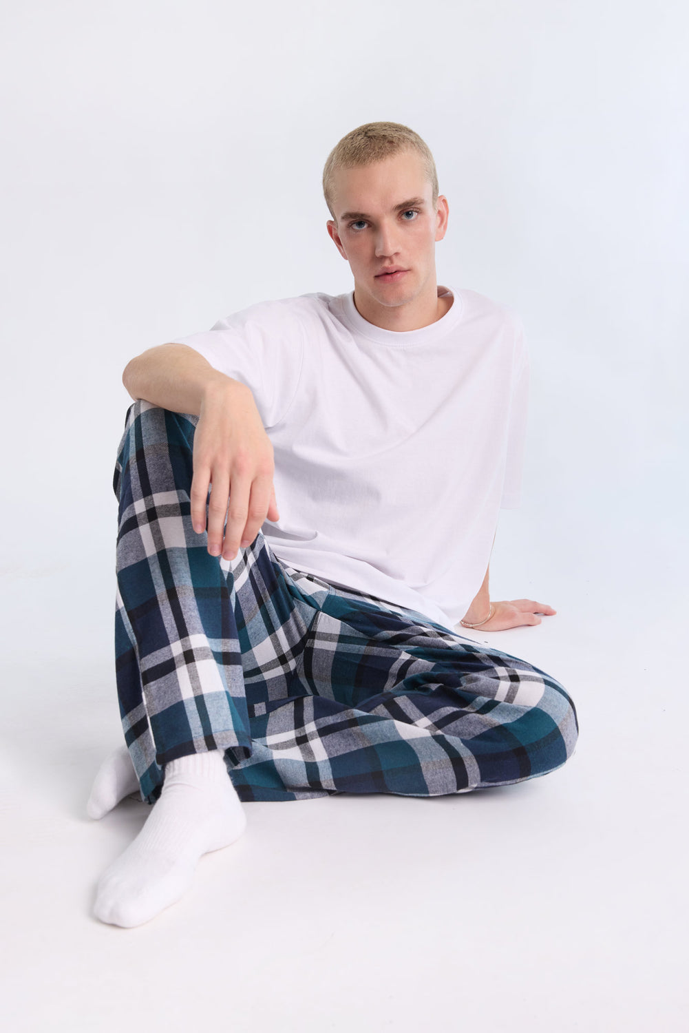 West49 Mens Teal Plaid Pajama Bottoms West49 Mens Teal Plaid Pajama Bottoms