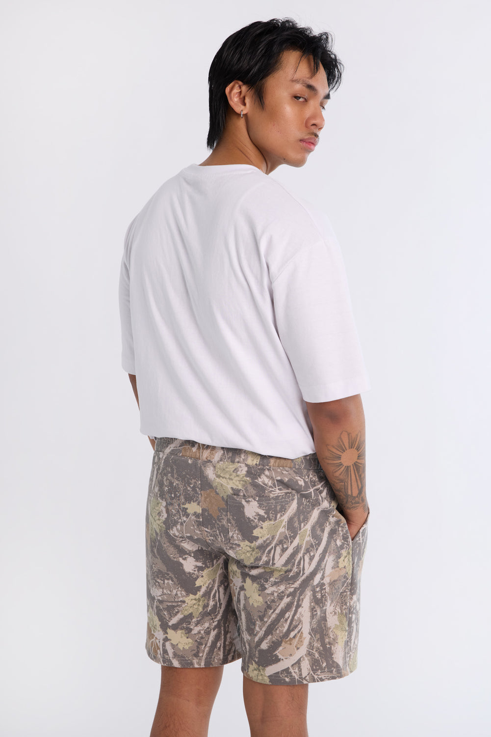 Arsenic Mens Tree Camo Fleece Shorts Arsenic Mens Tree Camo Fleece Shorts