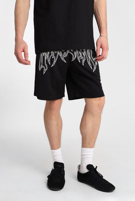 Short en maille imprimé logo Arsenic