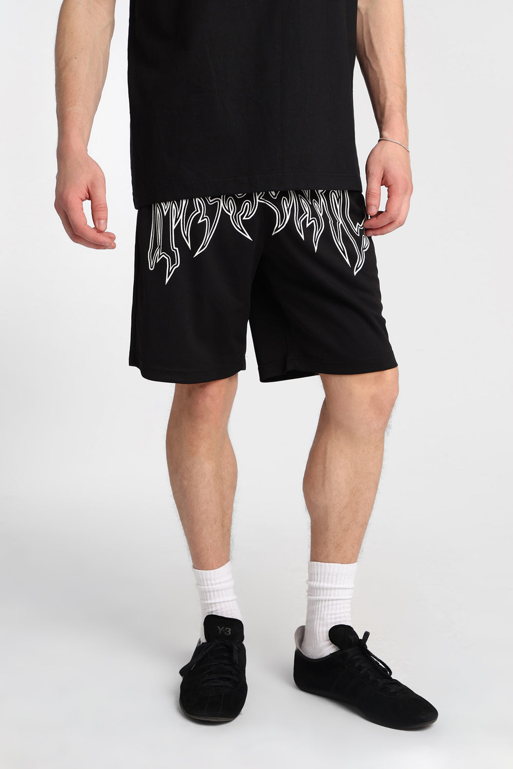 Short en maille imprimé logo Arsenic Short en maille imprimé logo Arsenic