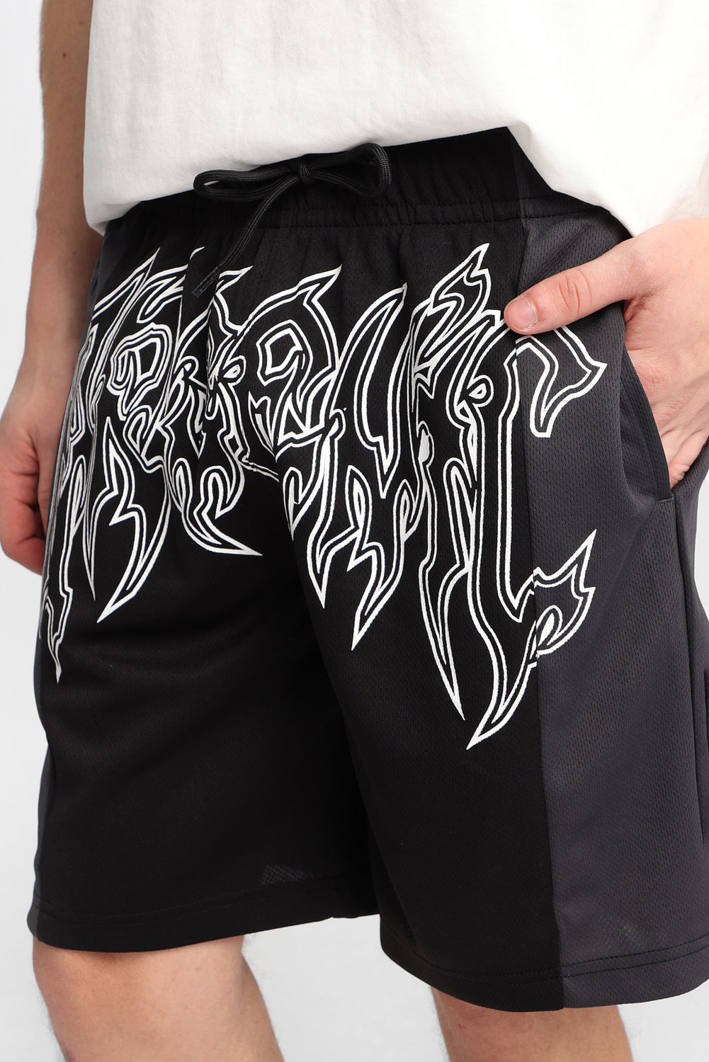 Arsenic Colour Block Mesh Shorts Arsenic Colour Block Mesh Shorts