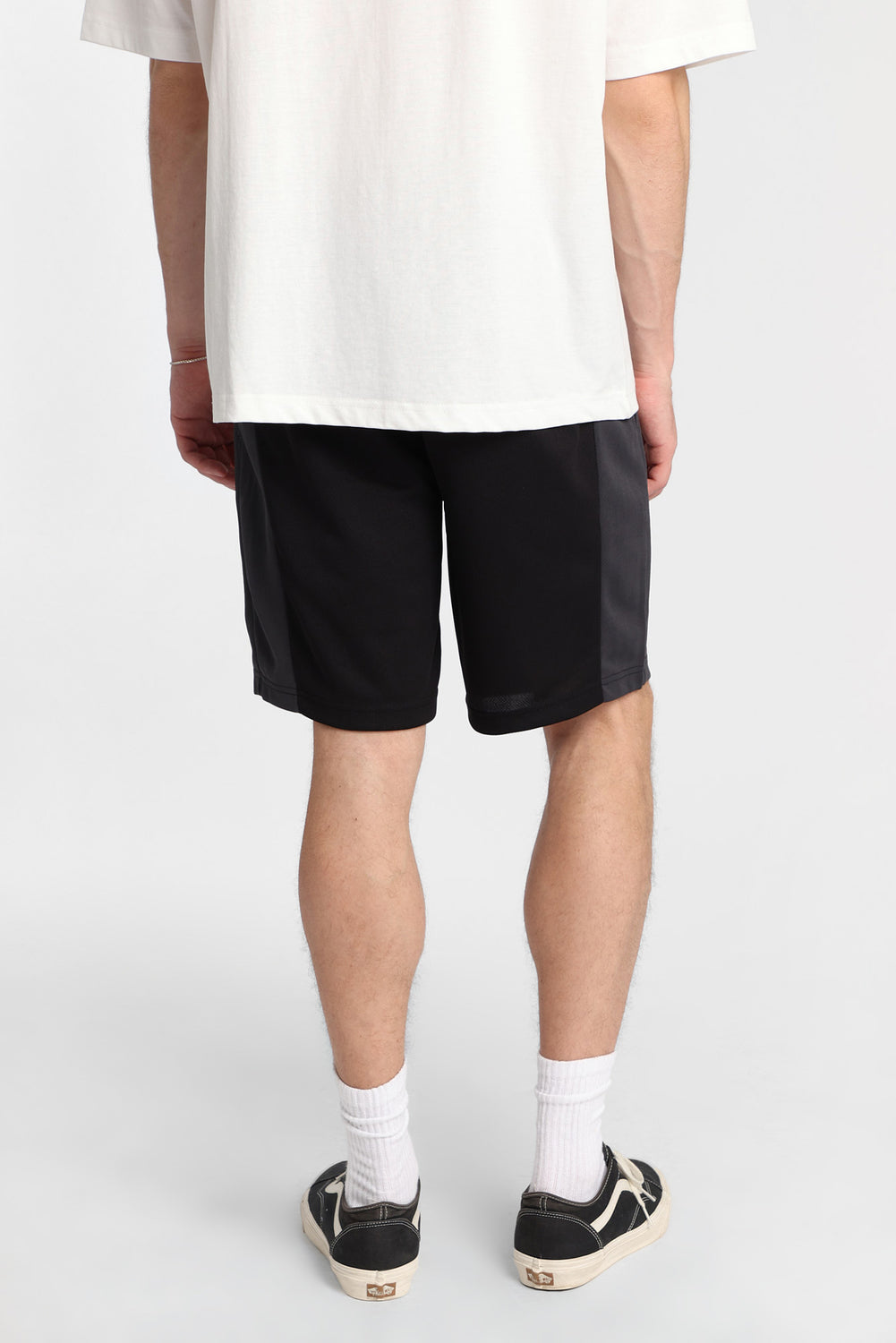Short en maille bicolore imprimé logo Arsenic Short en maille bicolore imprimé logo Arsenic
