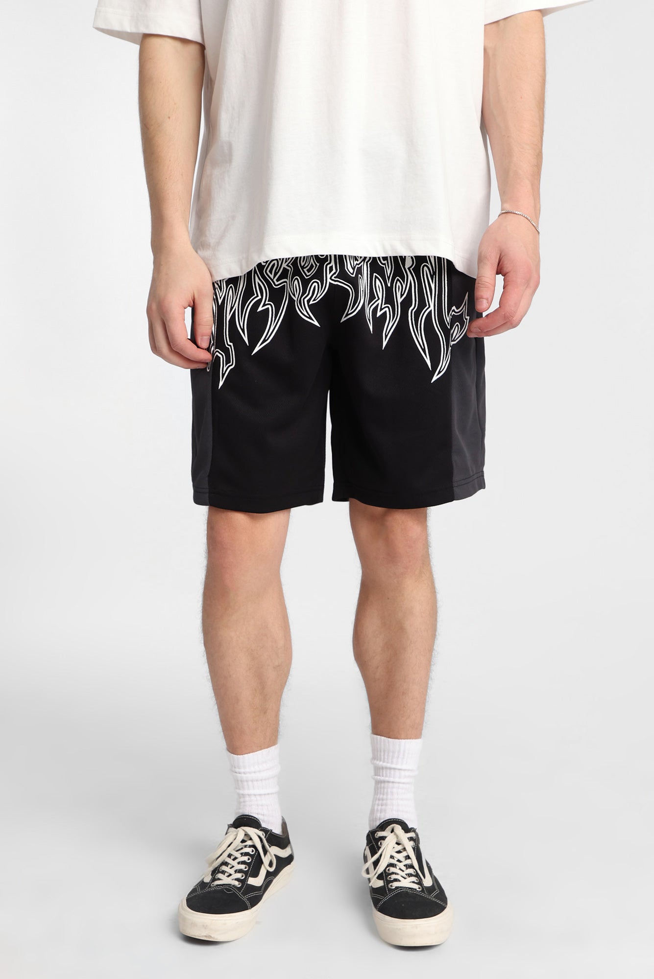 Arsenic Colour Block Mesh Shorts - Black /