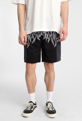 Short en maille bicolore imprimé logo Arsenic