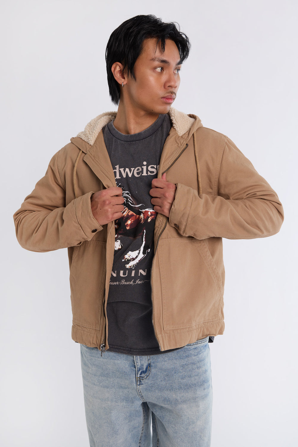 Arsenic Mens Sherpa Lined Twill Jacket Arsenic Mens Sherpa Lined Twill Jacket