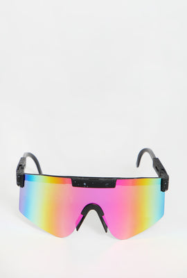 West49 Black Splatter Shield Sunglasses