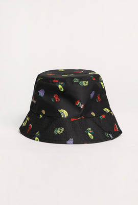 Arsenic Mens Fruit Skulls Bucket Hat