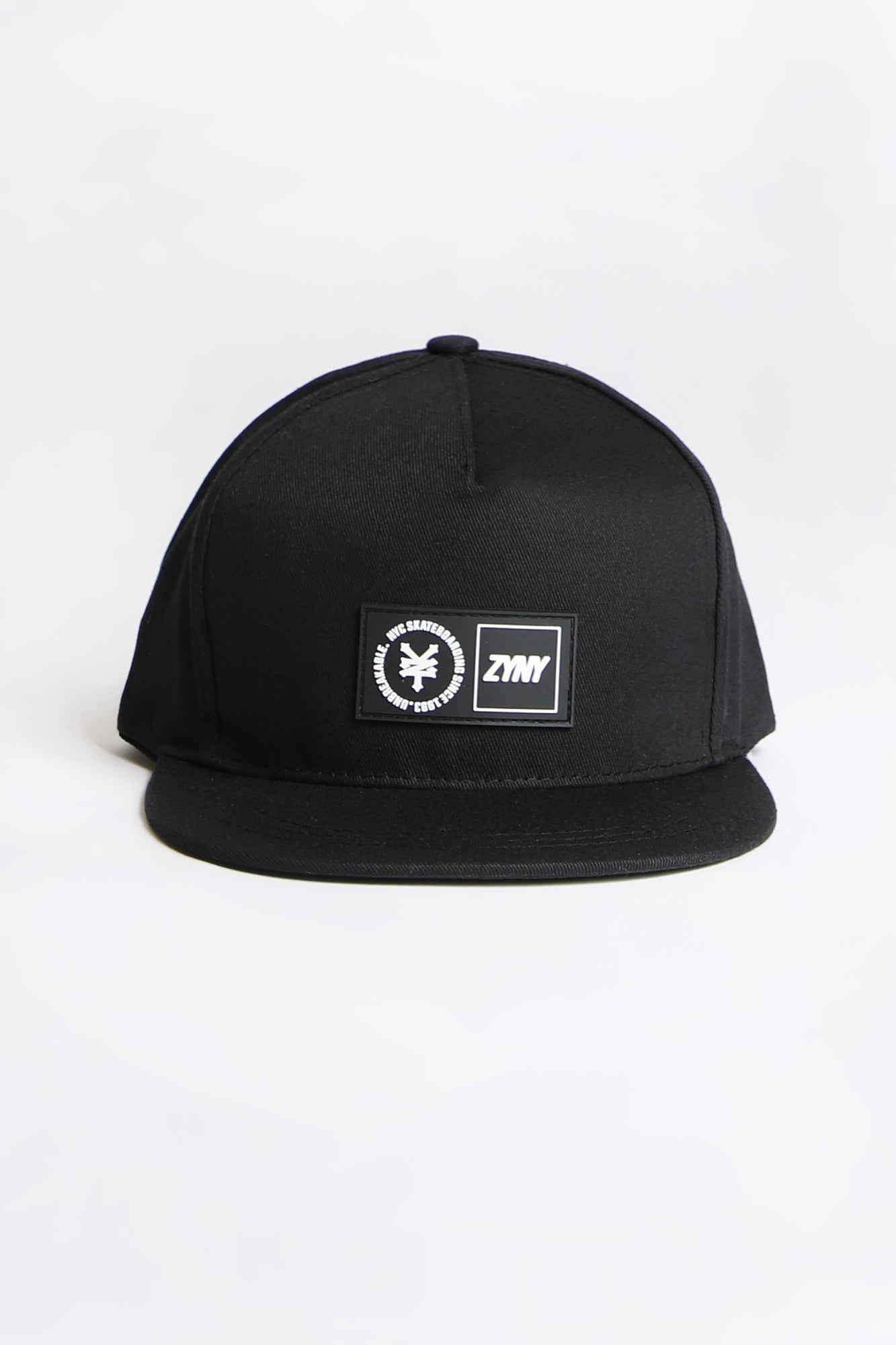 Zoo York Mens Patch Logo Flat Brim Hat - Black / O/S