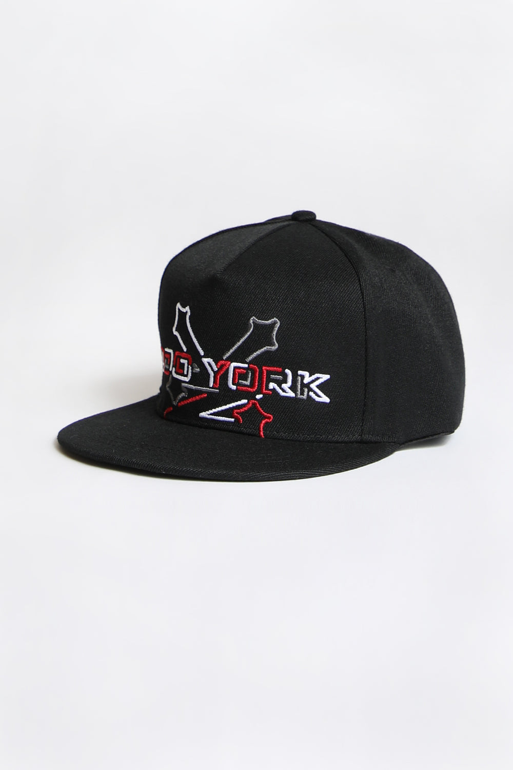 Zoo York Mens 3D Embroidered Logo Flat Brim Hat Black