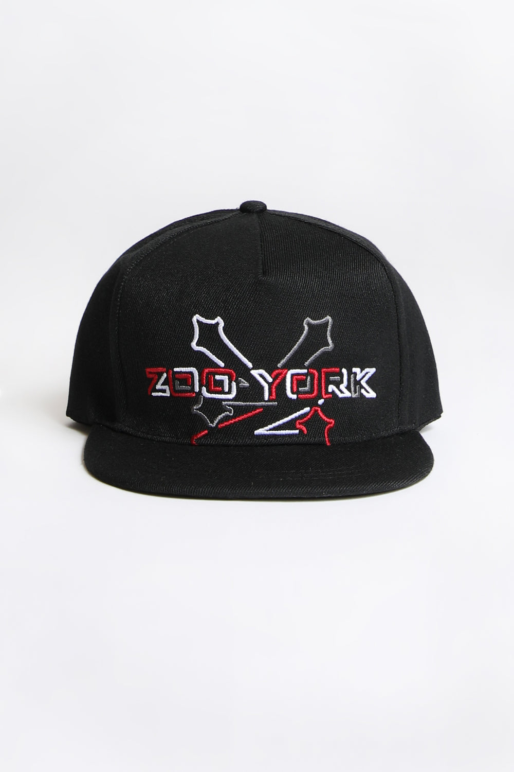 Zoo York Mens 3D Embroidered Logo Flat Brim Hat Black