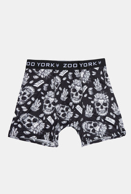 Boxer imprimé crânes noirs et blancs Zoo York homme